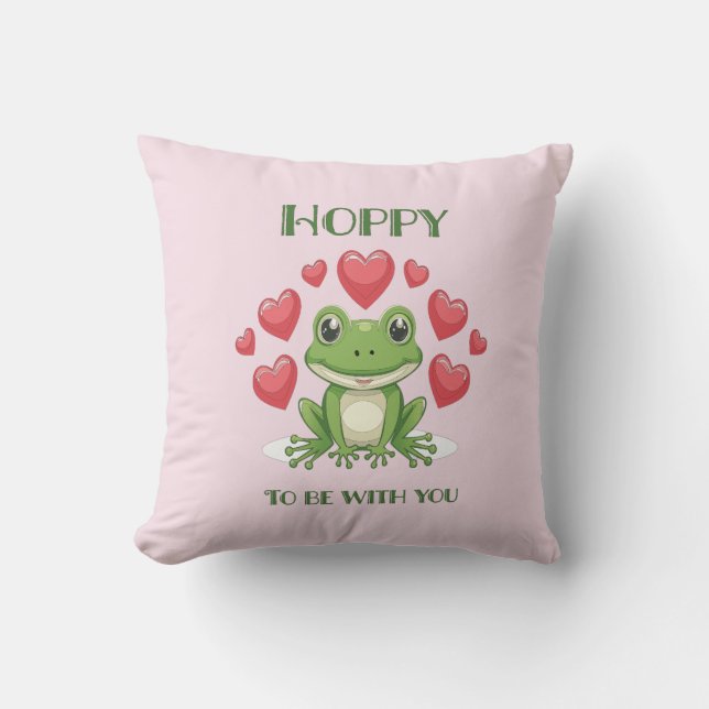 Hoppy.kikker Kussen (Voorkant)