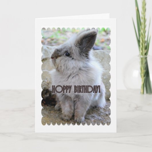 Hoppy Konijntje van de Verjaardag Kaart (Voorkant)