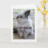 Hoppy Konijntje van de Verjaardag Kaart (Gele Bloem)