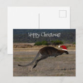 Hoppy Merry Christmas Kangoeroe Rode Santa Hoed Briefkaart (Voorkant / Achterkant)