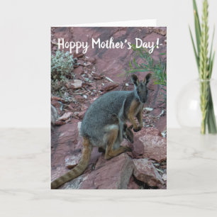 Hoppy Moederdag Wallaby en Joey Kaart