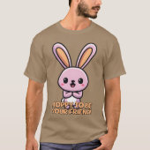 Hoppy om je vriend Schattige Bunny Cartoon  te zij T-shirt (Voorkant)