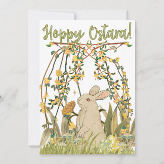 Hoppy Ostara Greeting Card 🐇 Kaart