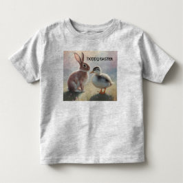 Hoppy paas shirt met baby eend en konijn
