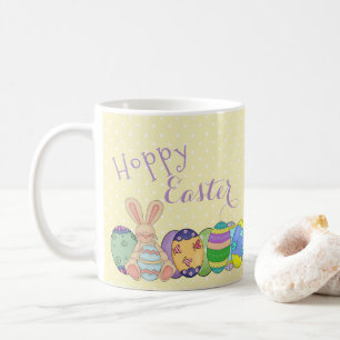 Hoppy Paasbrood - Bunny Rabbit en gekleurde eieren Koffiemok