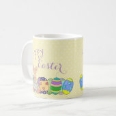 Hoppy Paasbrood - Bunny Rabbit en gekleurde eieren Koffiemok (Voorkant links)