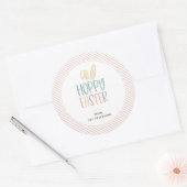 Hoppy paashaas Ears Classic Round Sticker (Envelop)