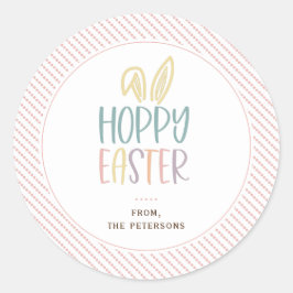 Hoppy paashaas Ears Classic Round Sticker