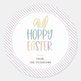 Hoppy paashaas Ears Classic Round Sticker