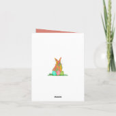 Hoppy paashaas en bloemeneieren kaart (Achterkant)