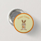 Hoppy Paaskonijn met wortel Ronde Button 3,2 Cm (Voorkant /achterkant)