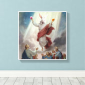 Hoppy Paasmeme Canvas Wandkunst Afdruk (Insitu (Houten vloer))