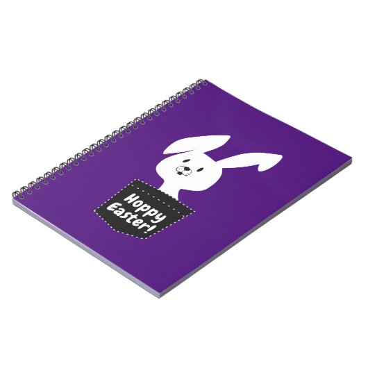 Hoppy paaswijn met witte vlek op Paars Notitieboek (Linkerzijde)