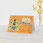 Hoppy Pad van Halloween Kaart (Gele Bloem)