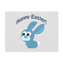 Hoppy Pasen! Blauwe konijn