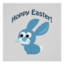 Hoppy Pasen! Blauwe konijn