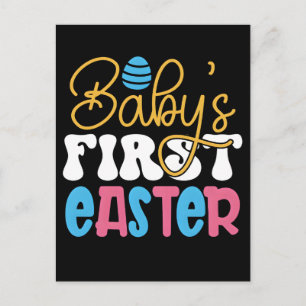 Hoppy Pasen Cute Bunny Baby Jongen Feestdagenkaart