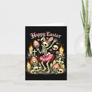 Hoppy Pasen gotische skelet konijn grappig donker Kaart