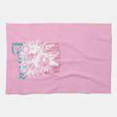 Hoppy Pasen Konijn Stempel Roze Theedoek (Horizontaal)