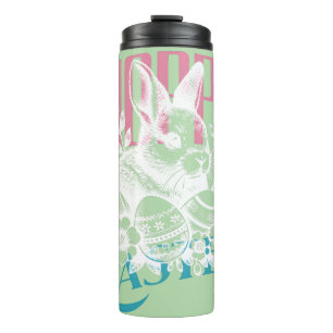 Hoppy Pasen Konijn Stempel Roze Thermosbeker