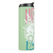 Hoppy Pasen Konijn Stempel Roze Thermosbeker (Gedraaid links)