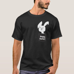 Hoppy Pasen met zwarte en witte Cartoon T-shirt