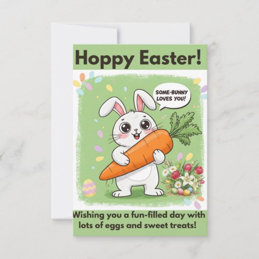 Hoppy Pasen Plezierkaart Kaart (Voorkant)