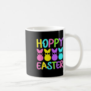 Hoppy Pasen Schattige Kleurrijke Konijntje Dragen Koffiemok
