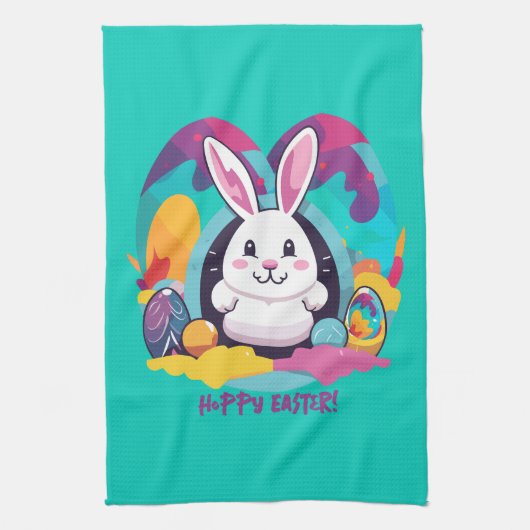 Hoppy Pasen! Theedoek (Verticaal)