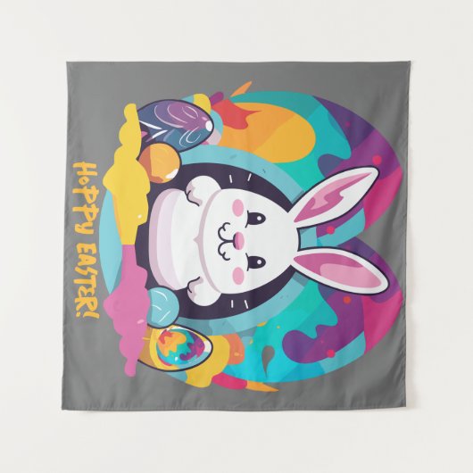 Hoppy Pasen! Wandkleed (Voorkant (horizontaal))