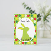 🐰 Hoppy Pickleball Paasen, schattig groen Briefkaart (Staand voorkant)