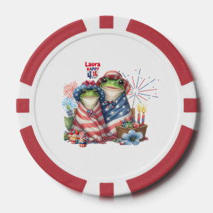 "Hoppy" schrikkeljaar 4th van juli Kikkers Ontwerp Poker Chips