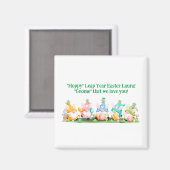 "Hoppy" schrikkeljaar Pasen kabouters konijntjes k Magneet (Voorkant / Achterkant)