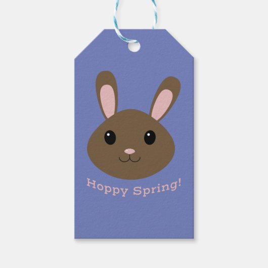 Hoppy Spring Bunny Cadeaulabel (Voorkant)