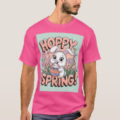 Hoppy Spring Bunny T-shirt - Schattige paasflora (Voorkant)