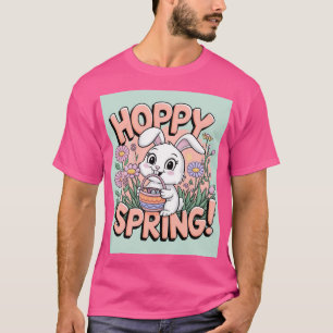 Hoppy Spring Bunny T-shirt - Schattige paasflora