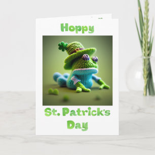 Hoppy St Patrick's Day Wooly Frog Kaart