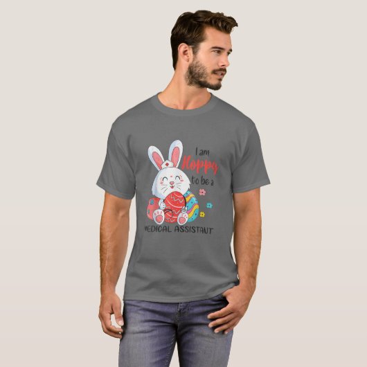 Hoppy to be Medical Assistant Bunny Easter Eggs St T-shirt (Voorkant volledig)