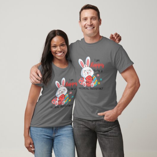 Hoppy to be Medical Assistant Bunny Easter Eggs St T-shirt (Unisex)