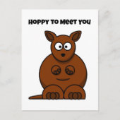 Hoppy to Meet You Kangaroo Funny Cartoon Briefkaart (Voorkant)