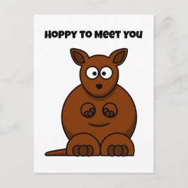 Hoppy to Meet You Kangaroo Funny Cartoon Briefkaart
