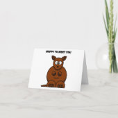 Hoppy to Meet You Kangaroo Funny Cartoon Kaart (Voorkant)