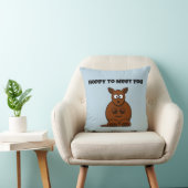 Hoppy to Meet You Kangaroo Funny Cartoon Kussen (Stoel)