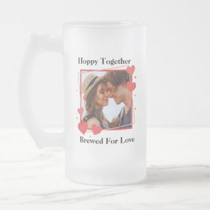 Hoppy Together gebrouwen voor liefde paar foto Matglas Bierpul