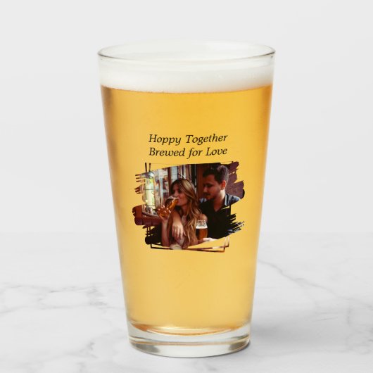Hoppy Together gebrouwen voor Love Beer Glass Cup Glas (Voorkant gevuld)
