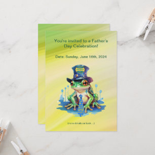 "Hoppy" Vaderdag Frog Top Hoed en Stropdas Design Kaart