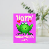 Hoppy Valentijnsdag Cartoon Kikker Briefkaart (Staand voorkant)