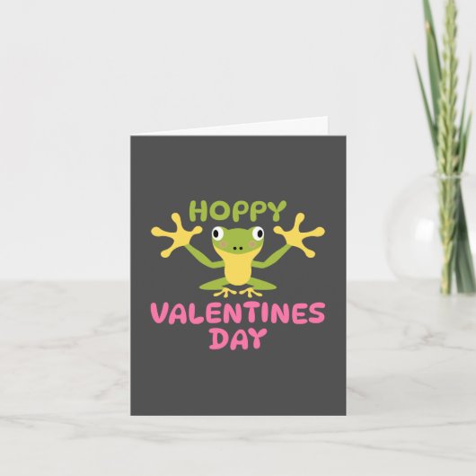 Hoppy Valentijnsdag Cute Frog Kaart (Voorkant)