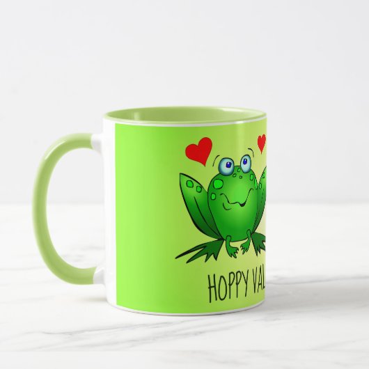Hoppy Valentijnsdag Cute Frogs w Hearts Mok (Links)