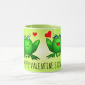 Hoppy Valentijnsdag Cute Frogs w Hearts Mok (Midden)